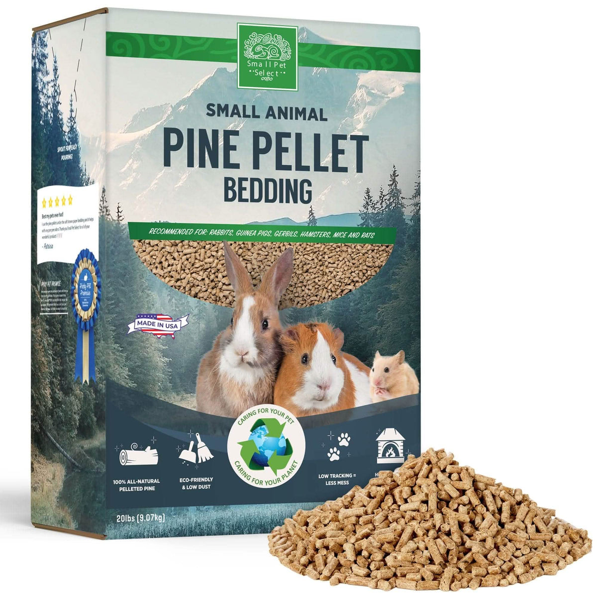 Pine Pellet Litter/Bedding for Rabbits Guinea Pigs 100% All-Natural