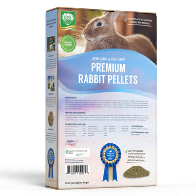 Premium Rabbit Food Pellets - Non-GMO, Soy-Free