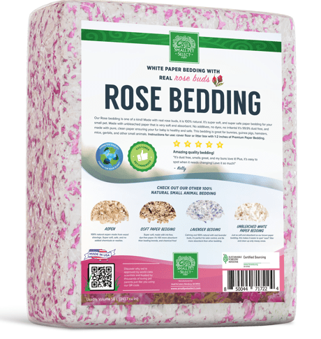 100 All Natural Premium Rose White Paper Bedding Small Pet