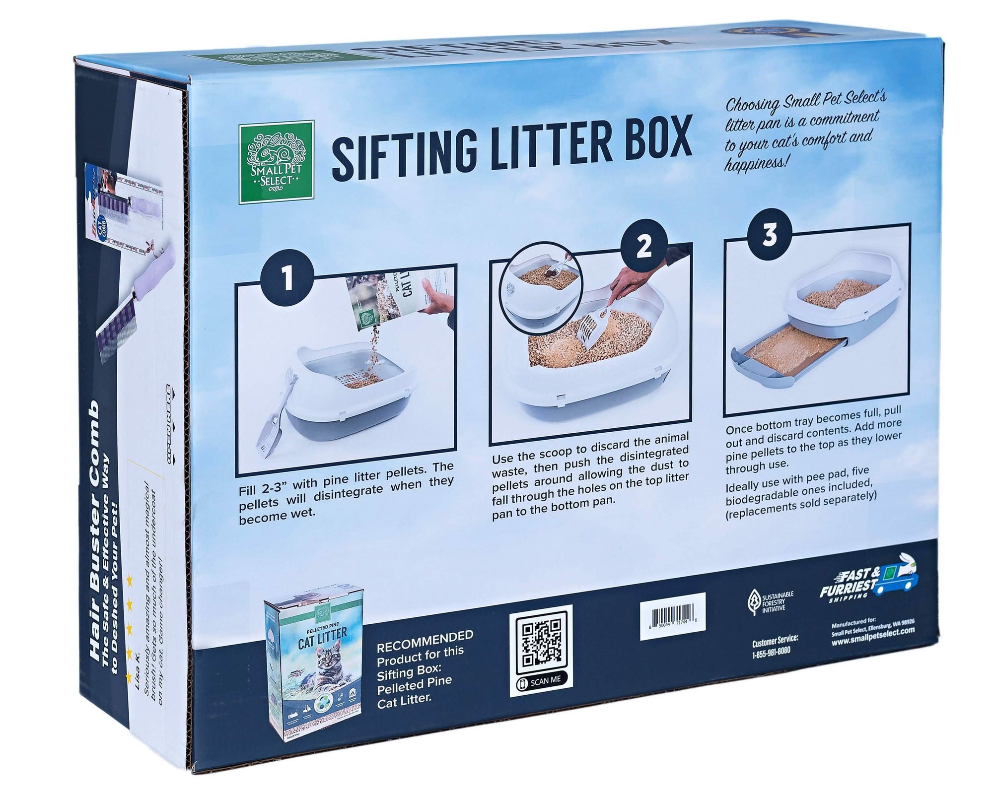 Sifting litter box for pine clearance pellets