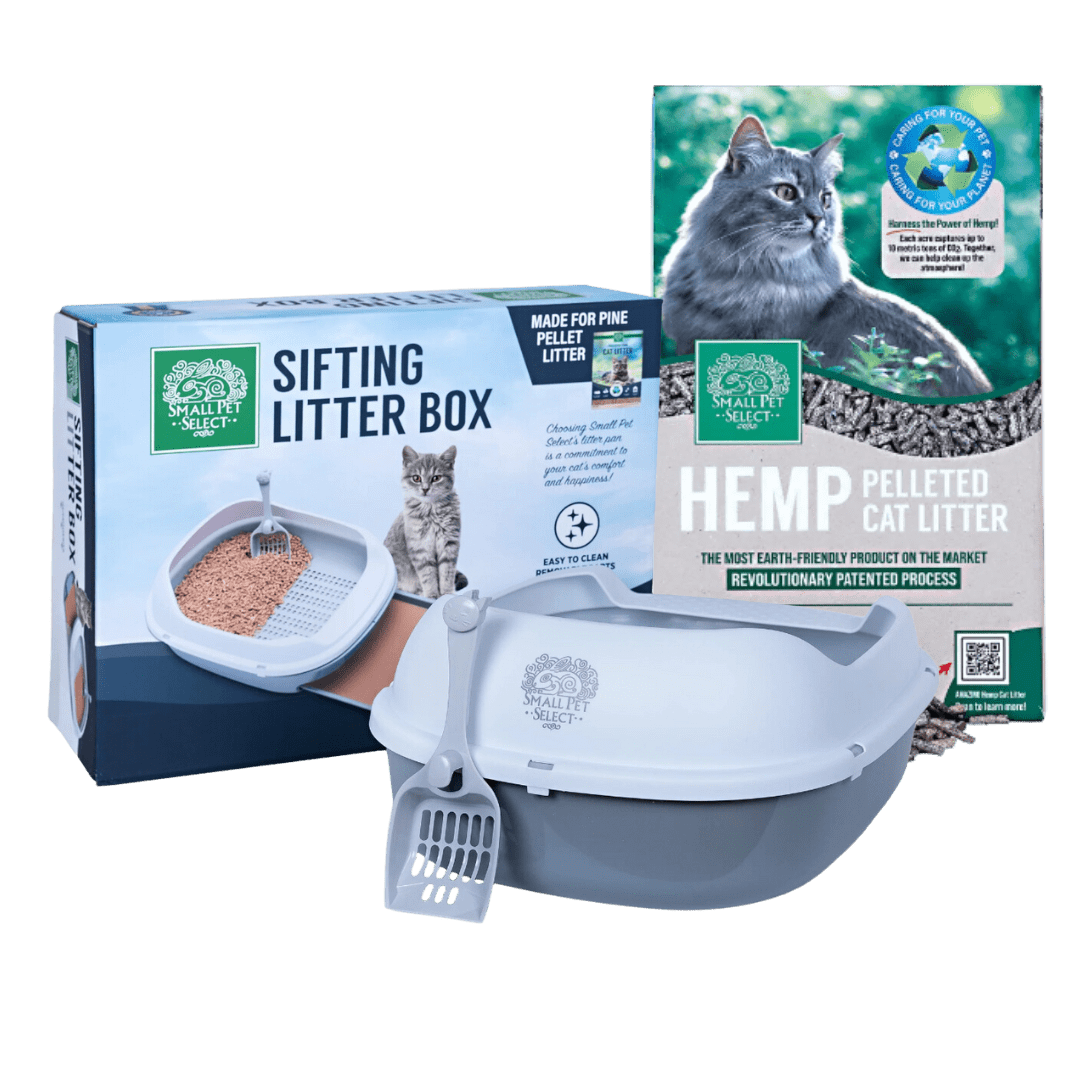 Sifting Litter Box Hemp Pelleted Litter Small Pet Select U.S