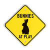 Small Pet Select Warning Sign: Bunnies At Play
