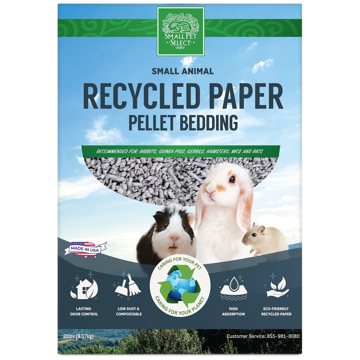 Small Animal Recycled Paper Pellet Bedding